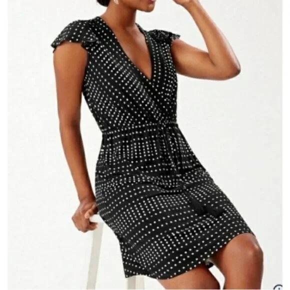 Tommy Bahama NWT Black and White Dunmore Carmela Polka dot Dress Sz M - Picture 3 of 10